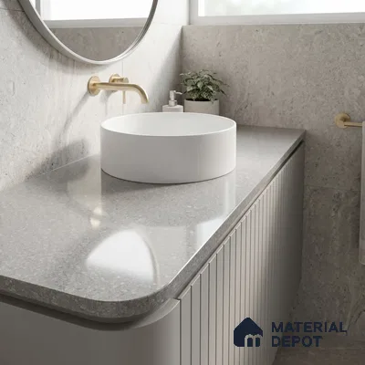 Belina Quartz QR 00056 Frosted Pearl Regalia Series 11.42 ft x 6.58 ft Quartz - 20 mm | 10 Years Warranty | Suitable for Kitchen, Restaurant, Counter Tops, Dining, Reception, office