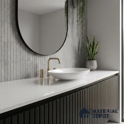 Belina Quartz QR 00057 Frosted Petal Regalia Series 11.42 ft x 6.58 ft Quartz - 20 mm | 10 Years Warranty | Suitable for Kitchen, Restaurant, Counter Tops, Dining, Reception, office