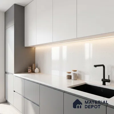 Belina Quartz QR 00057 Frosted Petal Regalia Series 11.42 ft x 6.58 ft Quartz - 20 mm | 10 Years Warranty | Suitable for Kitchen, Restaurant, Counter Tops, Dining, Reception, office