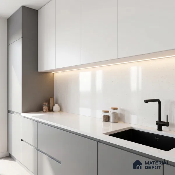 Belina Quartz QR 00057 Frosted Petal Regalia Series 11.42 ft x 6.58 ft Quartz - 20 mm | 10 Years Warranty | Suitable for Kitchen, Restaurant, Counter Tops, Dining, Reception, office