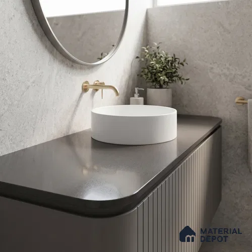 Belina Quartz QR 00058 Shadow Ember Regalia Series 11.42 ft x 6.58 ft Quartz - 20 mm | 10 Years Warranty | Suitable for Kitchen, Restaurant, Counter Tops, Dining, Reception, office
