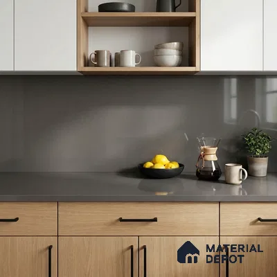 Belina Quartz QR 00058 Shadow Ember Regalia Series 11.42 ft x 6.58 ft Quartz - 20 mm | 10 Years Warranty | Suitable for Kitchen, Restaurant, Counter Tops, Dining, Reception, office