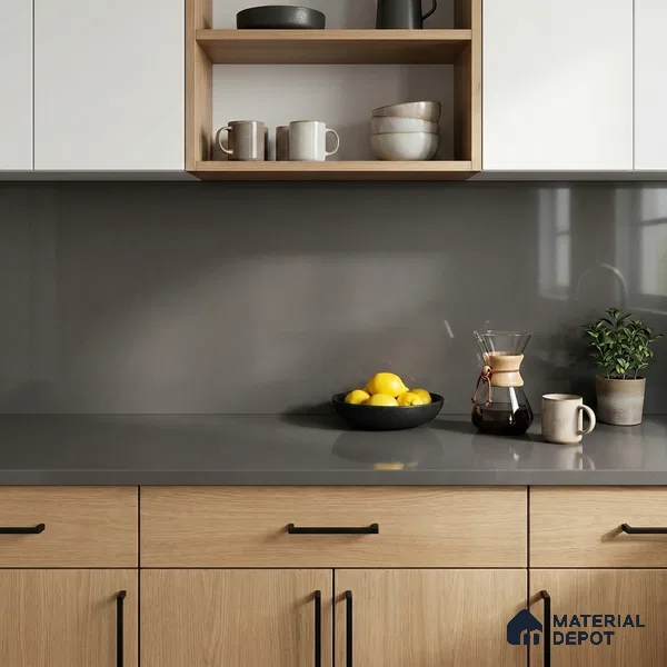 Belina Quartz QR 00058 Shadow Ember Regalia Series 11.42 ft x 6.58 ft Quartz - 20 mm | 10 Years Warranty | Suitable for Kitchen, Restaurant, Counter Tops, Dining, Reception, office