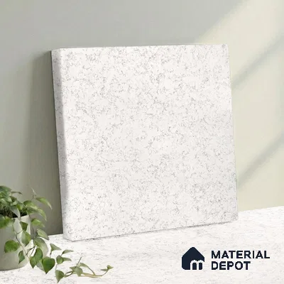 Belina Quartz QR 00062 Opaline Mist Regalia Series 11.42 ft x 6.58 ft Quartz - 20 mm | 10 Years Warranty | Suitable for Kitchen, Restaurant, Counter Tops, Dining, Reception, office