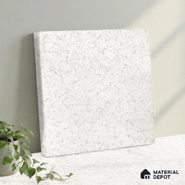 Belina Quartz QR 00062 Opaline Mist Regalia Series 11.42 ft x 6.58 ft Quartz - 20 mm | 10 Years Warranty | Suitable for Kitchen, Restaurant, Counter Tops, Dining, Reception, office