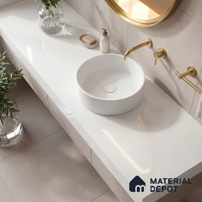 Belina Quartz QR 00063 Cloudstone Regalia Series 11.42 ft x 6.58 ft Quartz - 20 mm | 10 Years Warranty | Suitable for Kitchen, Restaurant, Counter Tops, Dining, Reception, office