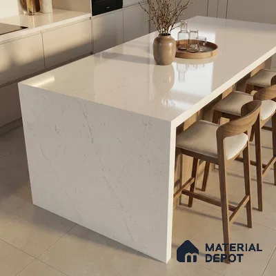 Belina Quartz QR 00063 Cloudstone Regalia Series 11.42 ft x 6.58 ft Quartz - 20 mm | 10 Years Warranty | Suitable for Kitchen, Restaurant, Counter Tops, Dining, Reception, office