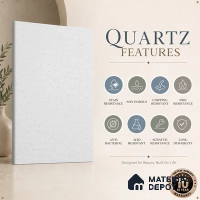 Belina Quartz QR 00067 Frosted Lattice Regalia Series 11.42 ft x 6.58 ft Quartz - 20 mm | 10 Years Warranty | Suitable for Kitchen, Restaurant, Counter Tops, Dining, Reception, office