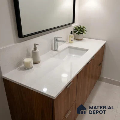 Belina Quartz QR 00068 Frosted Aurora Regalia Series 10.76 ft x 5.41 ft Quartz - 20 mm | 10 Years Warranty | Suitable for Kitchen, Restaurant, Counter Tops, Dining, Reception, office