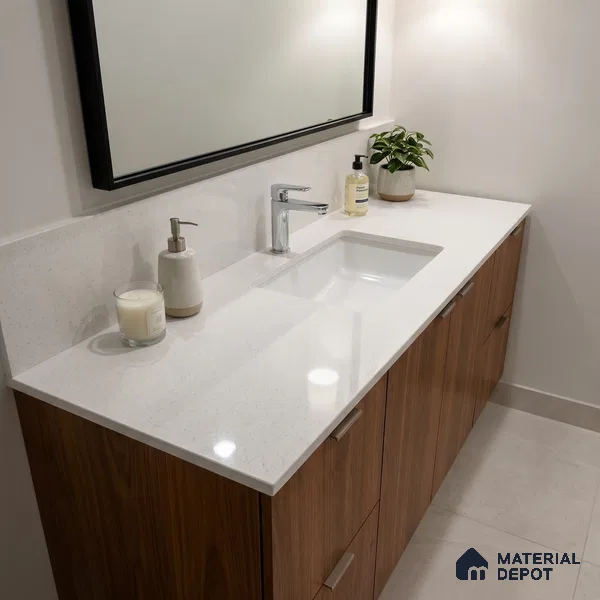 Belina Quartz QR 00068 Frosted Aurora Regalia Series 10.76 ft x 5.41 ft Quartz - 20 mm | 10 Years Warranty | Suitable for Kitchen, Restaurant, Counter Tops, Dining, Reception, office