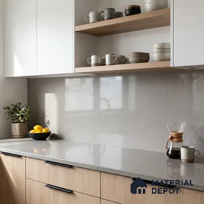 Belina Quartz QR 00069 Mist Vein Viola Series 10.75 ft x 5.42 ft Quartz - 20 mm | 7 Years Warranty | Suitable for Kitchen, Restaurant, Counter Tops, Dining, Reception, office
