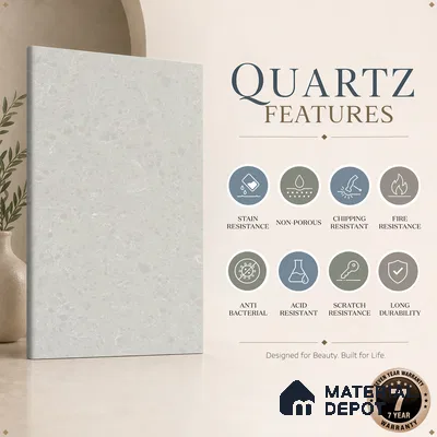 Belina Quartz QR 00070 Opaline Mist Viola Series 10.75 ft x 5.42 ft Quartz - 20 mm | 7 Years Warranty | Suitable for Kitchen, Restaurant, Counter Tops, Dining, Reception, office