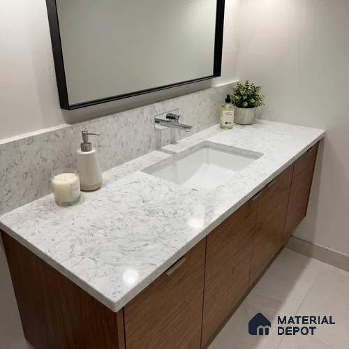 Belina Quartz QR 00071 B Frosted Cascade Viola Series 10.75 ft x 2.71 ft Quartz - 20 mm | 7 Years Warranty | Suitable for Kitchen, Restaurant, Counter Tops, Dining, Reception, office