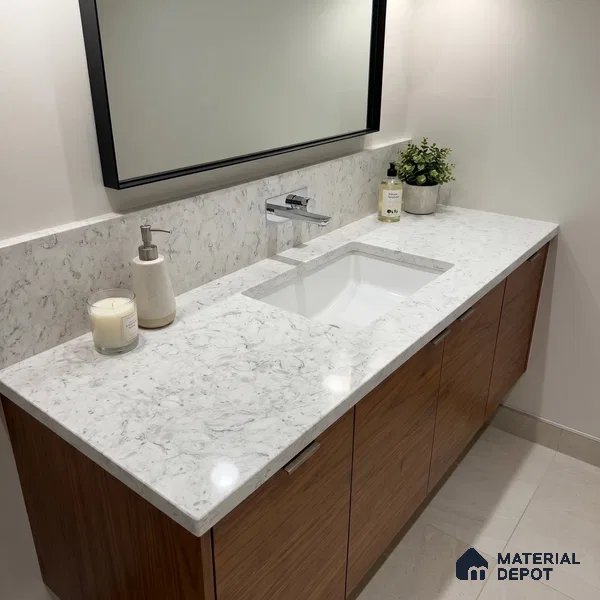 Belina Quartz QR 00071 B Frosted Cascade Viola Series 10.75 ft x 2.71 ft Quartz - 20 mm | 7 Years Warranty | Suitable for Kitchen, Restaurant, Counter Tops, Dining, Reception, office