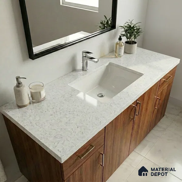 Belina Quartz QR 00071 Frosted Cascade Viola Series 10.75 ft x 5.42 ft Quartz - 20 mm | 7 Years Warranty | Suitable for Kitchen, Restaurant, Counter Tops, Dining, Reception, office