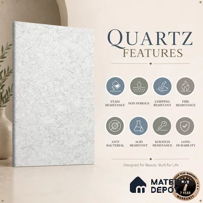 Belina Quartz QR 00071 Frosted Cascade Viola Series 10.75 ft x 5.42 ft Quartz - 20 mm | 7 Years Warranty | Suitable for Kitchen, Restaurant, Counter Tops, Dining, Reception, office