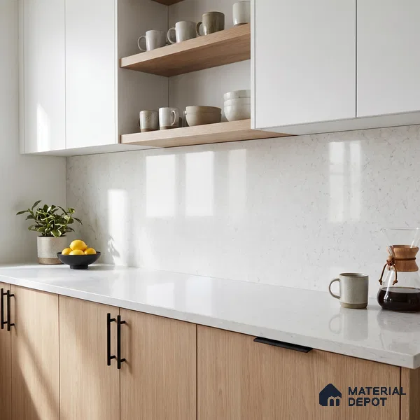 Belina Quartz QR 00073 Frosted Quartzite Viola Series 10.01 ft x 4.76 ft Quartz - 20 mm | 7 Years Warranty | Suitable for Kitchen, Restaurant, Counter Tops, Dining, Reception, office