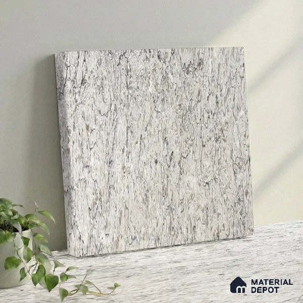 Belina Quartz QR 00074 Arctic Swirl Viola Series 10.75 ft x 5.42 ft Quartz - 20 mm | 7 Years Warranty | Suitable for Kitchen, Restaurant, Counter Tops, Dining, Reception, office