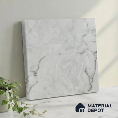 Belina Quartz QR 00075 B Frosted Calacatta Viola Series 10.75 ft x 2.71 ft Quartz - 20 mm | 7 Years Warranty | Suitable for Kitchen, Restaurant, Counter Tops, Dining, Reception, office