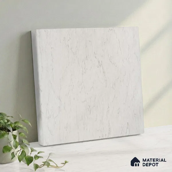 Belina Quartz QR 00075 Frosted Calacatta Viola Series 10.75 ft x 5.42 ft Quartz - 20 mm | 7 Years Warranty | Suitable for Kitchen, Restaurant, Counter Tops, Dining, Reception, office