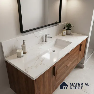 Belina Quartz QR 00078 C Diana Aurelia Viola Series 10.75 ft x 2.71 ft Quartz - 20 mm | 7 Years Warranty | Suitable for Kitchen, Restaurant, Counter Tops, Dining, Reception, office