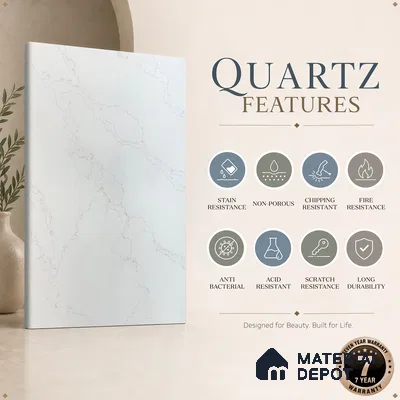 Belina Quartz QR 00078 Diana Aurelia Viola Series 10.75 ft x 5.42 ft Quartz - 20 mm | 7 Years Warranty | Suitable for Kitchen, Restaurant, Counter Tops, Dining, Reception, office