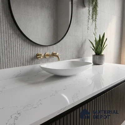 Belina Quartz QR 00080 Diana Mist Viola Series 10.75 ft x 5.42 ft Quartz - 20 mm | 7 Years Warranty | Suitable for Kitchen, Restaurant, Counter Tops, Dining, Reception, office