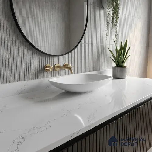 Belina Quartz QR 00080 Diana Mist Viola Series 10.75 ft x 5.42 ft Quartz - 20 mm | 7 Years Warranty | Suitable for Kitchen, Restaurant, Counter Tops, Dining, Reception, office