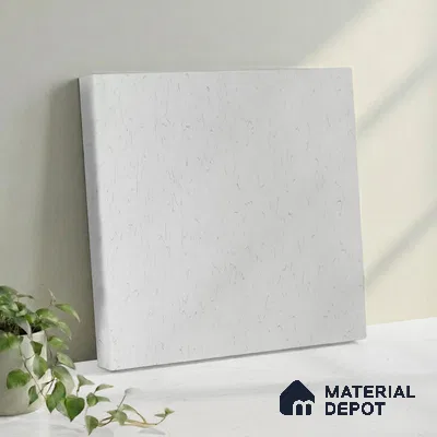 Belina Quartz QR 00081 Carrara Mist Viola Series 10.75 ft x 5.42 ft Quartz - 20 mm | 7 Years Warranty | Suitable for Kitchen, Restaurant, Counter Tops, Dining, Reception, office