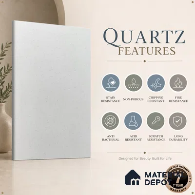 Belina Quartz QR 00081 Carrara Mist Viola Series 10.75 ft x 5.42 ft Quartz - 20 mm | 7 Years Warranty | Suitable for Kitchen, Restaurant, Counter Tops, Dining, Reception, office