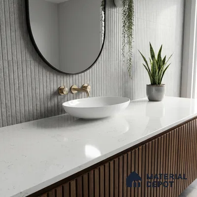 Belina Quartz QR 00082 Carrara Venatino Viola Series 10.75 ft x 5.42 ft Quartz - 20 mm | 7 Years Warranty | Suitable for Kitchen, Restaurant, Counter Tops, Dining, Reception, office