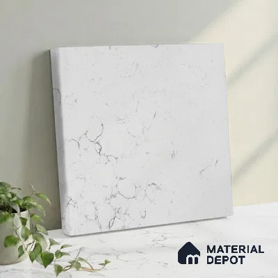 Belina Quartz QR 00082 Carrara Venatino Viola Series 10.75 ft x 5.42 ft Quartz - 20 mm | 7 Years Warranty | Suitable for Kitchen, Restaurant, Counter Tops, Dining, Reception, office