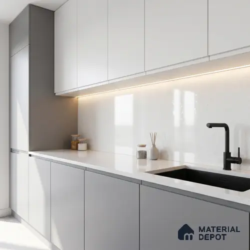 Belina Quartz QR 00087 Frosted Crystal Viola Series 10.75 ft x 5.42 ft Quartz - 20 mm | 7 Years Warranty | Suitable for Kitchen, Restaurant, Counter Tops, Dining, Reception, office