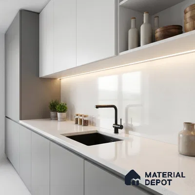 Belina Quartz QR 00088 B Frosted Viola Series 10.75 ft x 2.71 ft Quartz - 20 mm | 7 Years Warranty | Suitable for Kitchen, Restaurant, Counter Tops, Dining, Reception, office