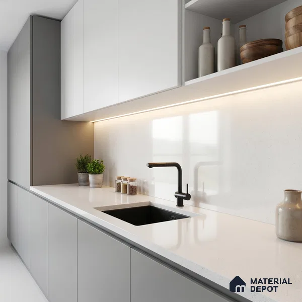 Belina Quartz QR 00088 B Frosted Viola Series 10.75 ft x 2.71 ft Quartz - 20 mm | 7 Years Warranty | Suitable for Kitchen, Restaurant, Counter Tops, Dining, Reception, office