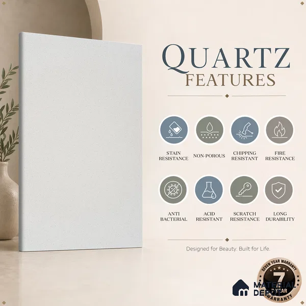 Belina Quartz QR 00088 B Frosted Viola Series 10.75 ft x 2.71 ft Quartz - 20 mm | 7 Years Warranty | Suitable for Kitchen, Restaurant, Counter Tops, Dining, Reception, office