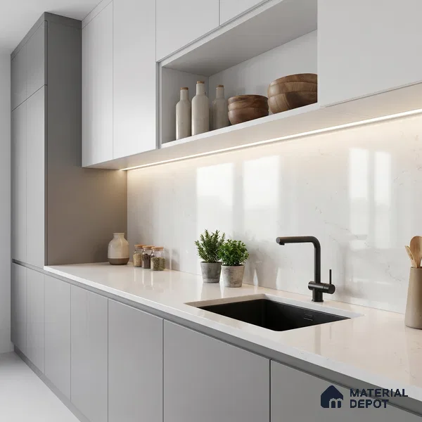 Belina Quartz QR 00088 Frosted Viola Series 10.75 ft x 5.42 ft Quartz - 20 mm | 7 Years Warranty | Suitable for Kitchen, Restaurant, Counter Tops, Dining, Reception, office