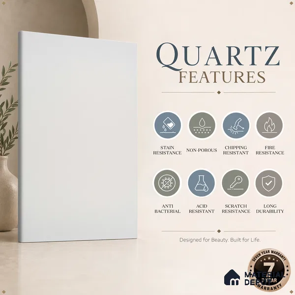 Belina Quartz QR 00088 Frosted Viola Series 10.75 ft x 5.42 ft Quartz - 20 mm | 7 Years Warranty | Suitable for Kitchen, Restaurant, Counter Tops, Dining, Reception, office