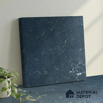 Belina Quartz QR 00094 Obsidian Veil Regalia Series 11.42 ft x 6.58 ft Quartz - 20 mm | 10 Years Warranty | Suitable for Kitchen, Restaurant, Counter Tops, Dining, Reception, office