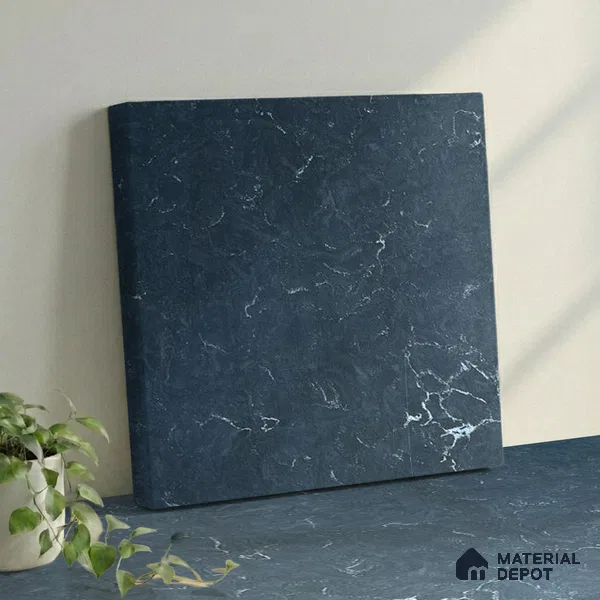 Belina Quartz QR 00094 Obsidian Veil Regalia Series 11.42 ft x 6.58 ft Quartz - 20 mm | 10 Years Warranty | Suitable for Kitchen, Restaurant, Counter Tops, Dining, Reception, office