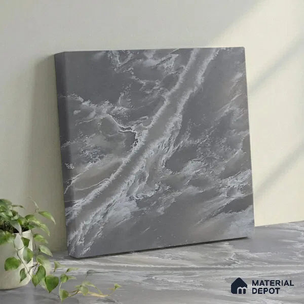 Belina Quartz QR 00097 Mist Veil Onyx Regalia Series 11.42 ft x 6.58 ft Quartz - 20 mm | 10 Years Warranty | Suitable for Kitchen, Restaurant, Counter Tops, Dining, Reception, office