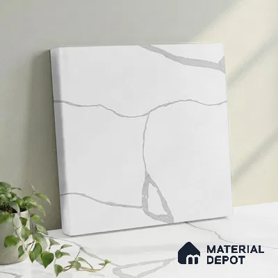 Belina Quartz QR 00153 Serene Calacatta Viola Series 10.76 ft x 5.41 ft Quartz - 20 mm | 7 Years Warranty | Suitable for Kitchen, Restaurant, Counter Tops, Dining, Reception, office