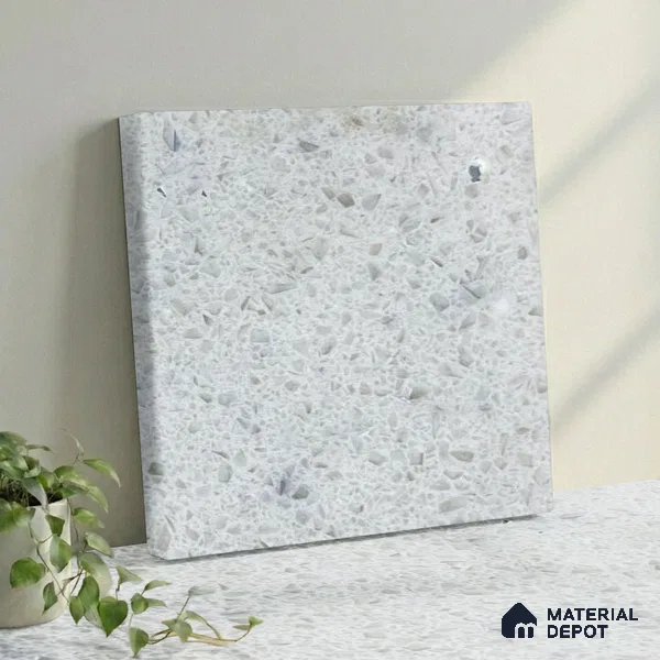 Belina Quartz QR 00164 Frosted Pebble Value Series 10.66 ft x 5.31 ft Quartz - 20 mm | 5 Years Warranty | Suitable for Kitchen, Restaurant, Counter Tops, Dining, Reception, office