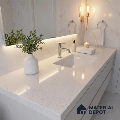Belina Quartz QR 00167 Frosted Pebble Value Series 10.66 ft x 5.41 ft Quartz - 20 mm | 5 Years Warranty | Suitable for Kitchen, Restaurant, Counter Tops, Dining, Reception, office