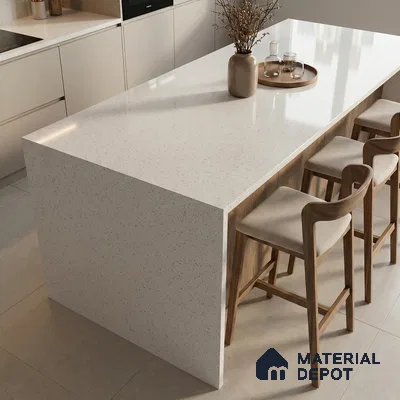 Belina Quartz QR 00167 Frosted Pebble Value Series 10.66 ft x 5.41 ft Quartz - 20 mm | 5 Years Warranty | Suitable for Kitchen, Restaurant, Counter Tops, Dining, Reception, office