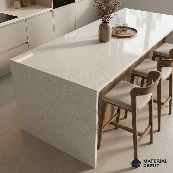 Belina Quartz QR 00167 Frosted Pebble Value Series 10.66 ft x 5.41 ft Quartz - 20 mm | 5 Years Warranty | Suitable for Kitchen, Restaurant, Counter Tops, Dining, Reception, office