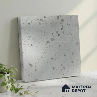 Belina Quartz QR 00168 Pebble Mist Value Series 10.66 ft x 5.41 ft Quartz - 20 mm | 5 Years Warranty | Suitable for Kitchen, Restaurant, Counter Tops, Dining, Reception, office