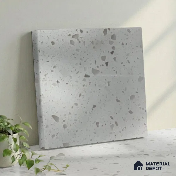 Belina Quartz QR 00168 Pebble Mist Value Series 10.66 ft x 5.41 ft Quartz - 20 mm | 5 Years Warranty | Suitable for Kitchen, Restaurant, Counter Tops, Dining, Reception, office