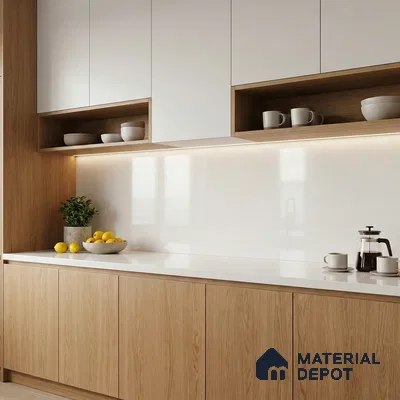 Belina Quartz QR 00169 Opal Mist Value Series 10.5 ft x 5.25 ft Quartz - 20 mm | 5 Years Warranty | Suitable for Kitchen, Restaurant, Counter Tops, Dining, Reception, office
