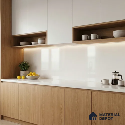Belina Quartz QR 00169 Opal Mist Value Series 10.5 ft x 5.25 ft Quartz - 20 mm | 5 Years Warranty | Suitable for Kitchen, Restaurant, Counter Tops, Dining, Reception, office